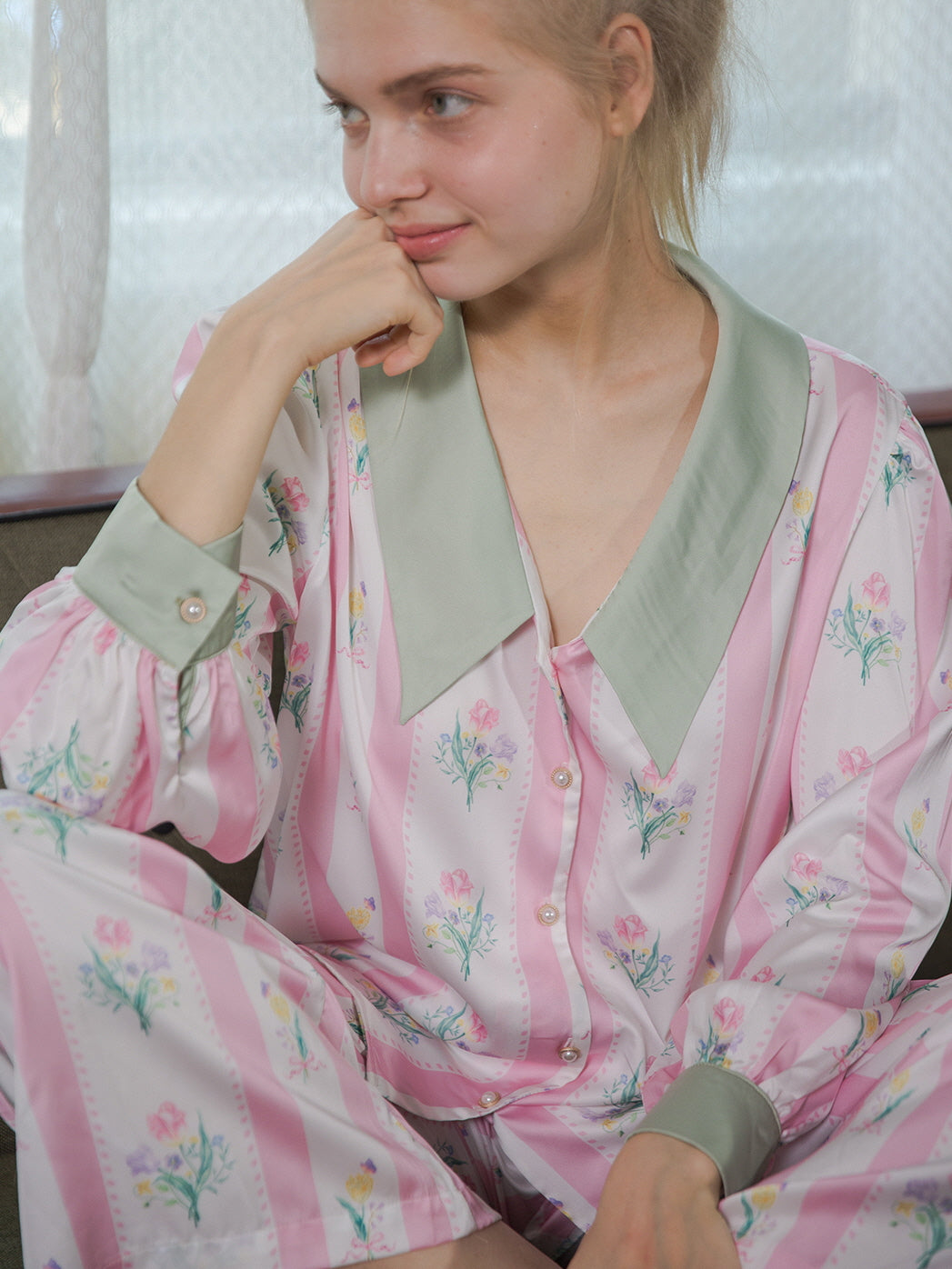 Floral Bliss Silk Pajama