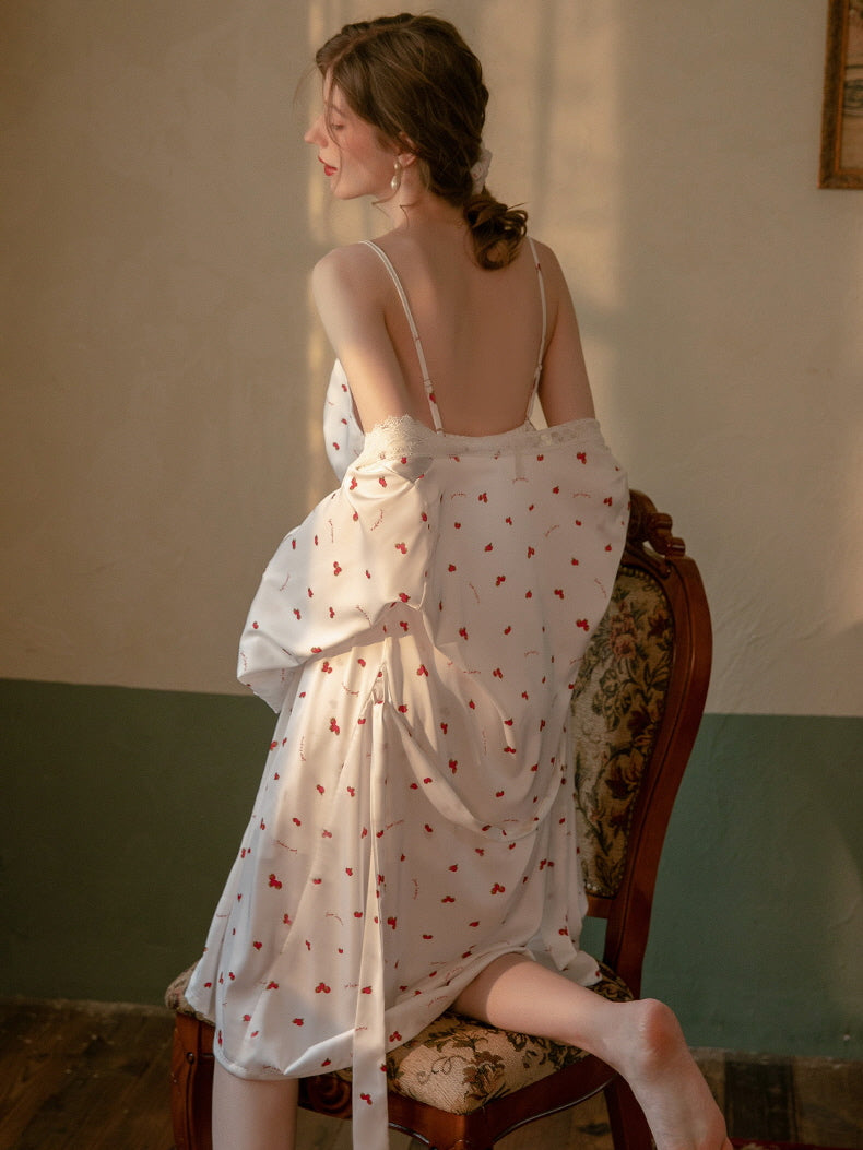 Romantic Cherry Blossom Nightgown Set