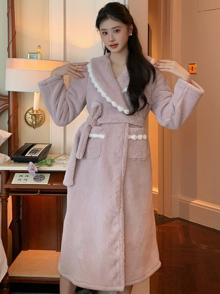 Amazon Momo Robe Pom Pom Velvet Winter Robe