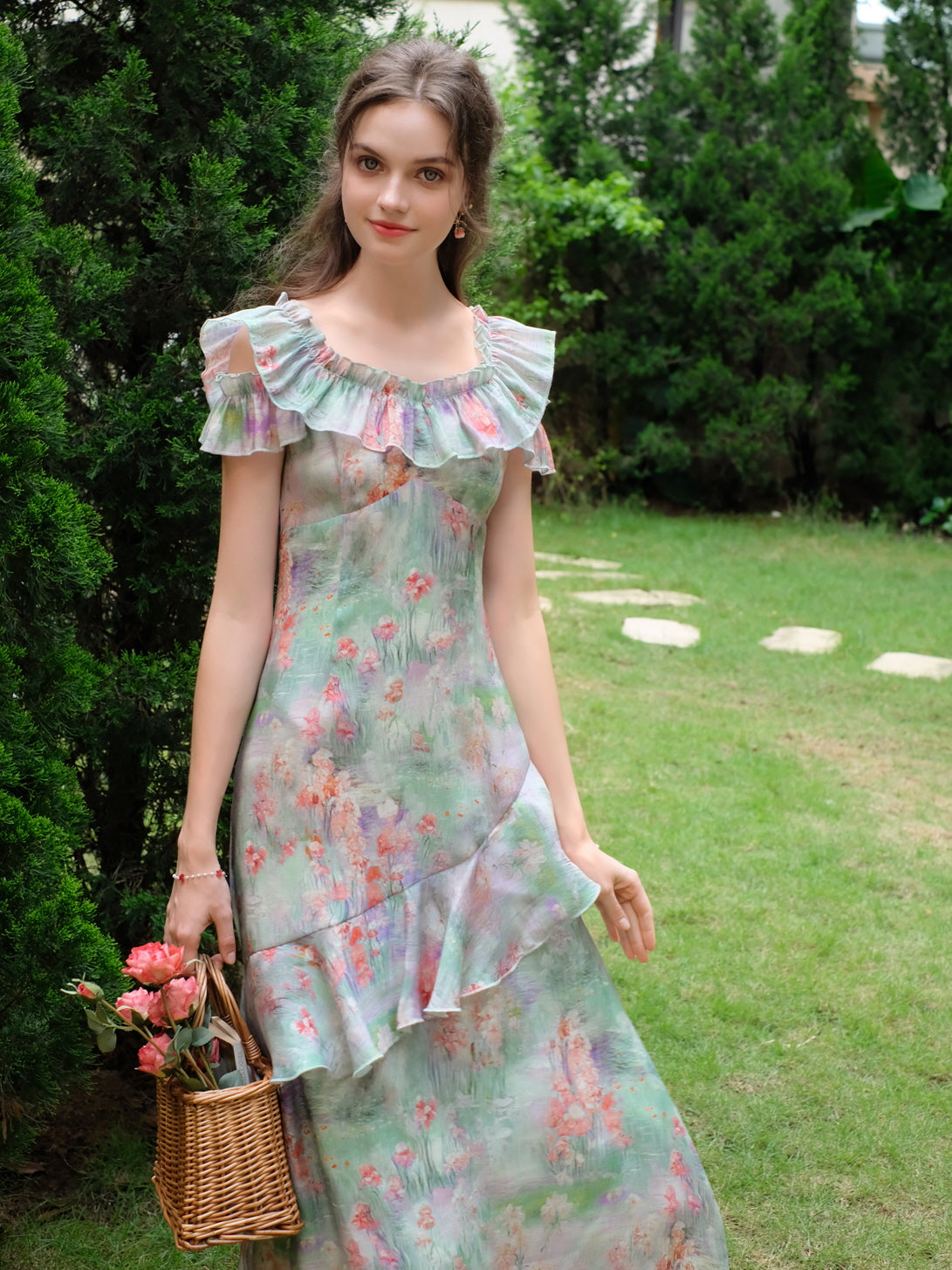 Aurora's Enchanted Monet Garden Dress