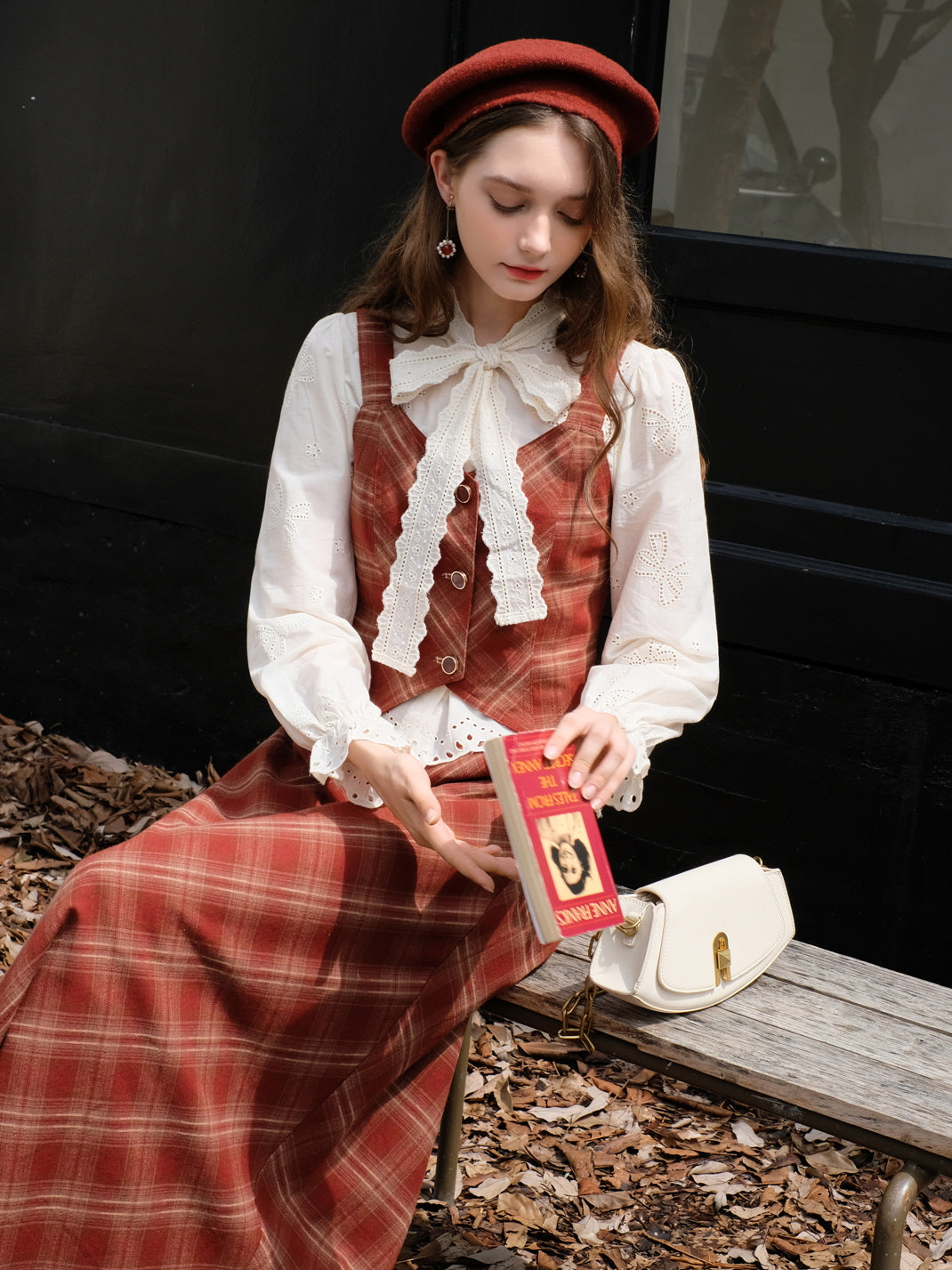 Red Checkered Vintage Cotton Vest