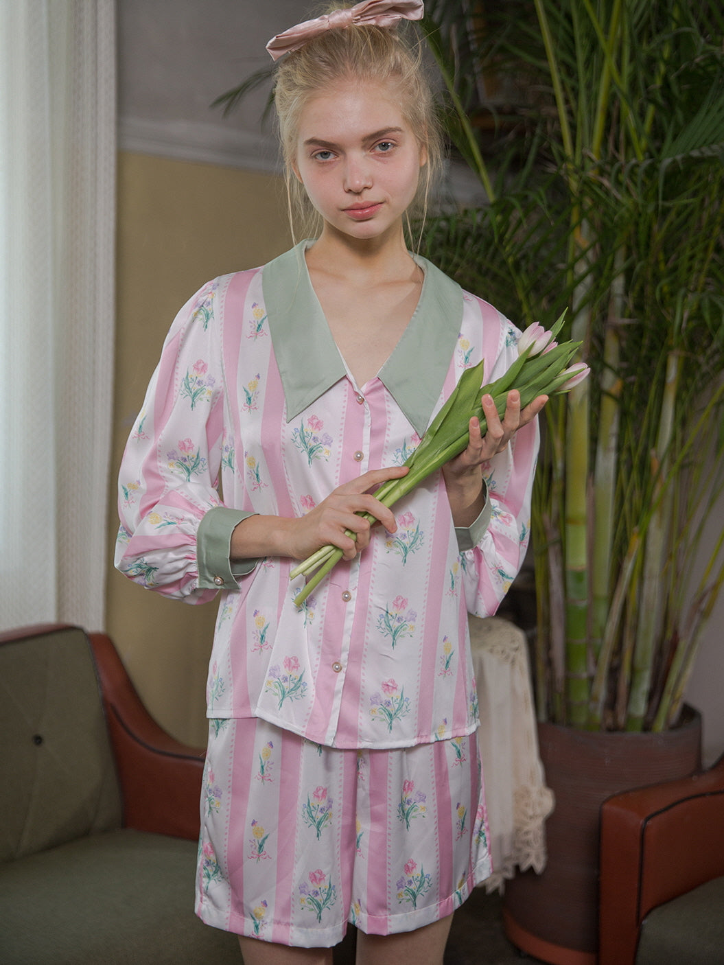 Floral Bliss Silk Pajama