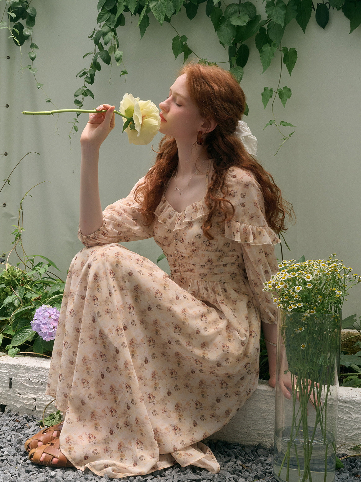 Lily's Retro Floral Fantasy Dress