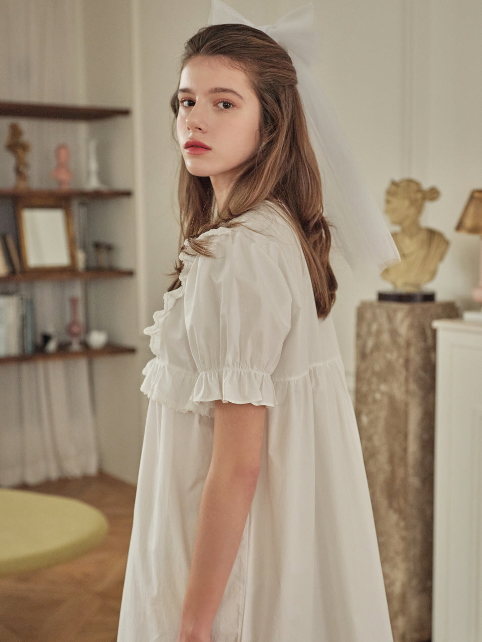 Madely White Cotton Nightwear