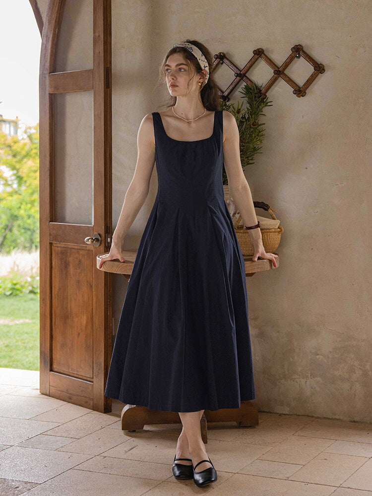 Midnight Elegance Cotton Dress