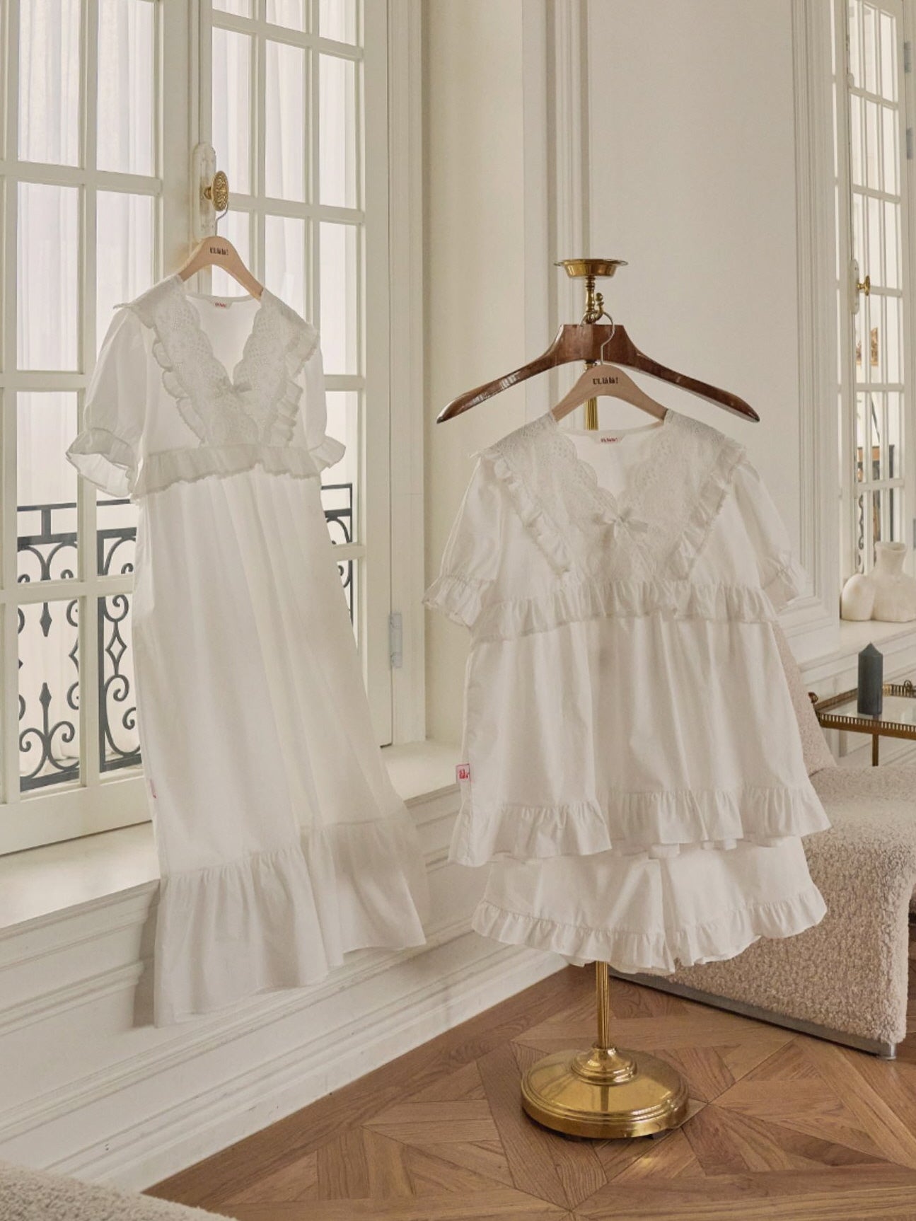 Madely White Cotton Nightwear