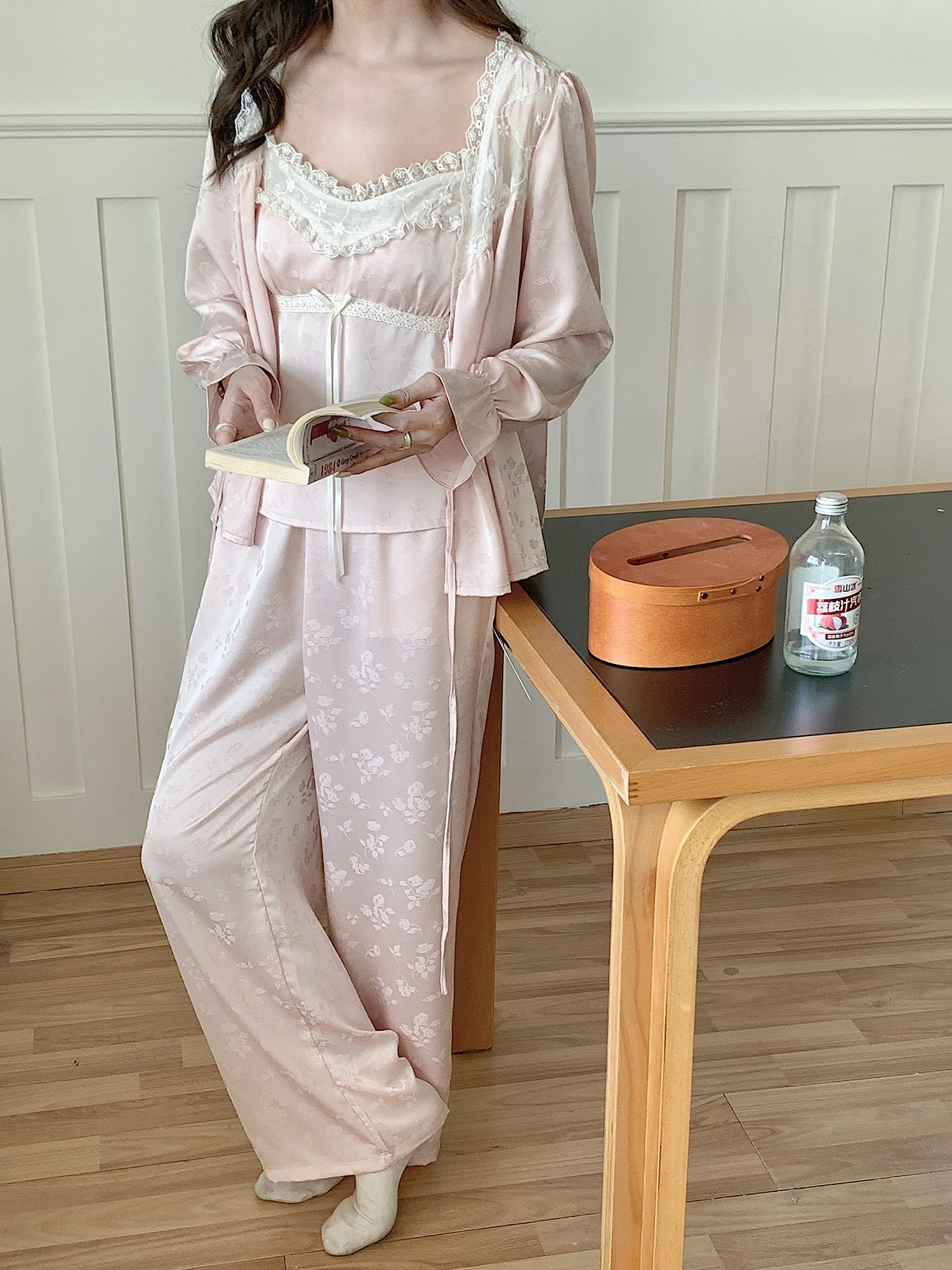 Floral Whisper 3-Piece Pink Loungewear Set