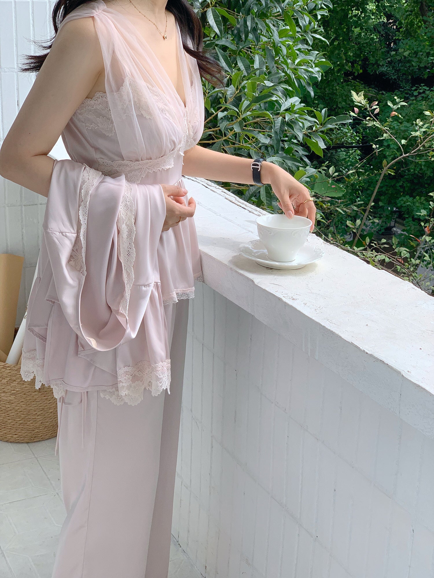 Ethereal Elegance Pink Loungewear Set