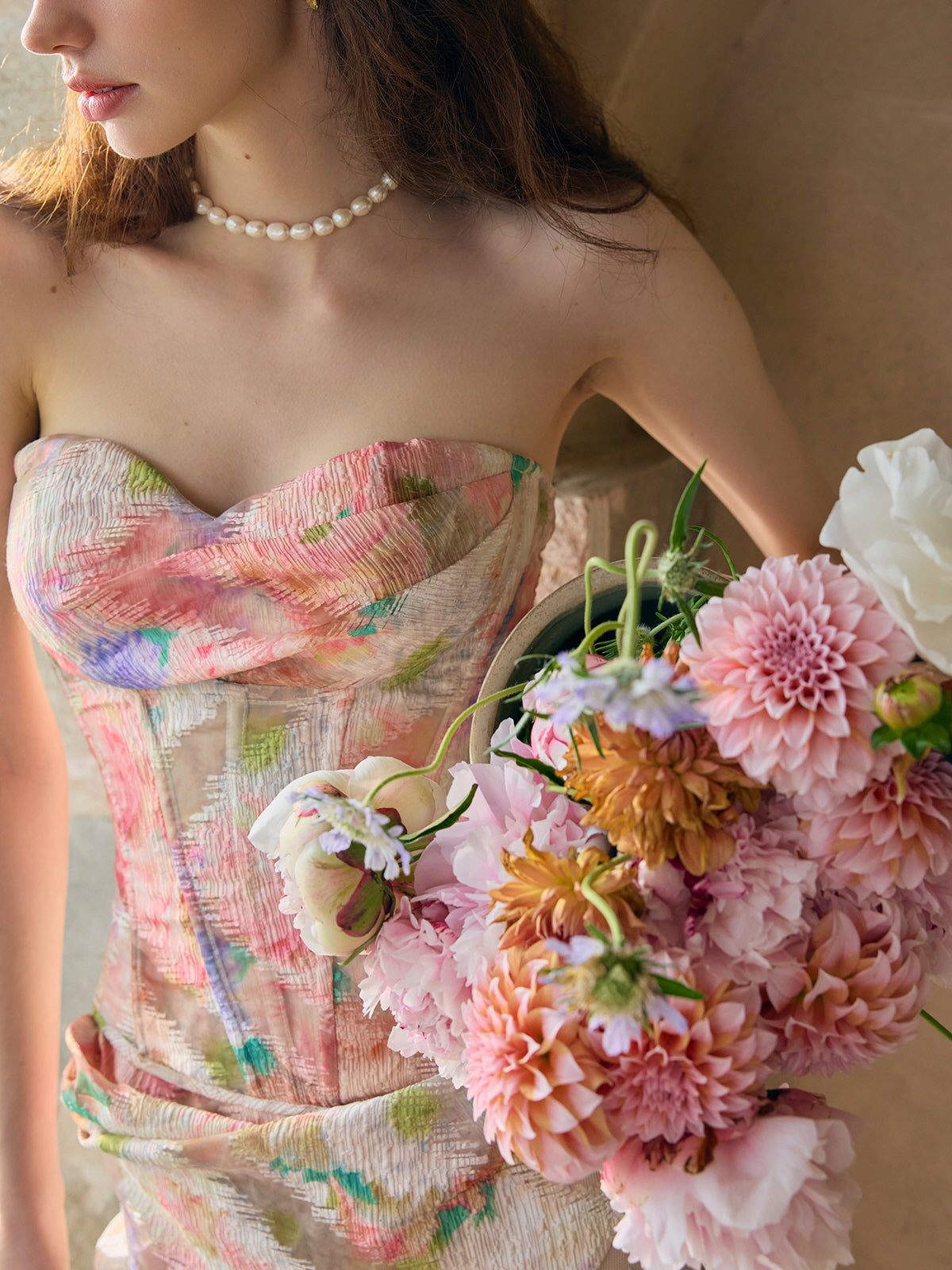 Watercolor Vintage Garden Corset