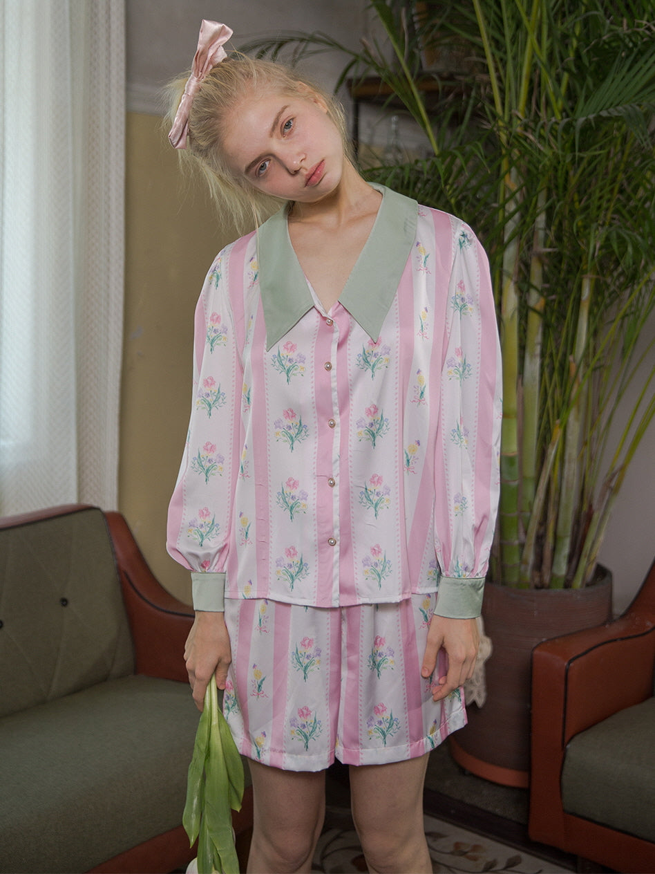 Floral Bliss Silk Pajama