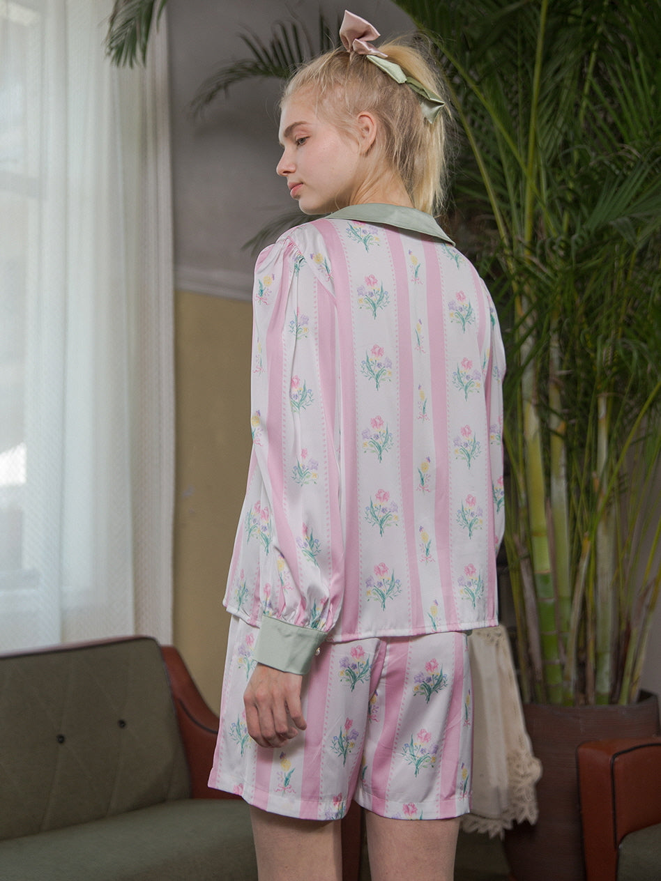 Floral Bliss Silk Pajama