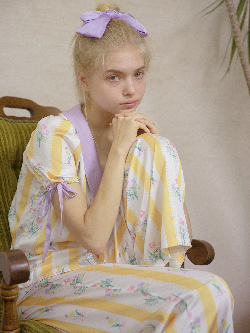 Sunlit Blossom Silk Pajamas