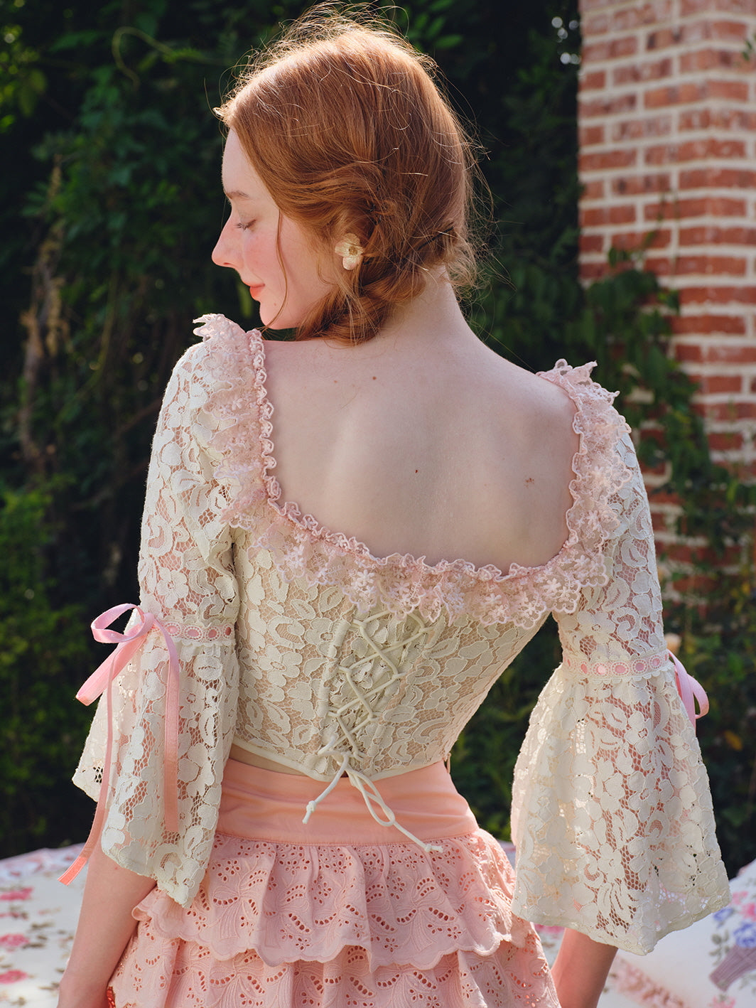 Romantic Floral Lace Corset Top