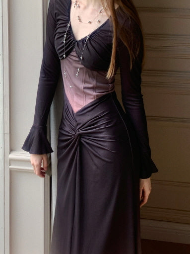 Twilight Ombre Corset Maxi Dress