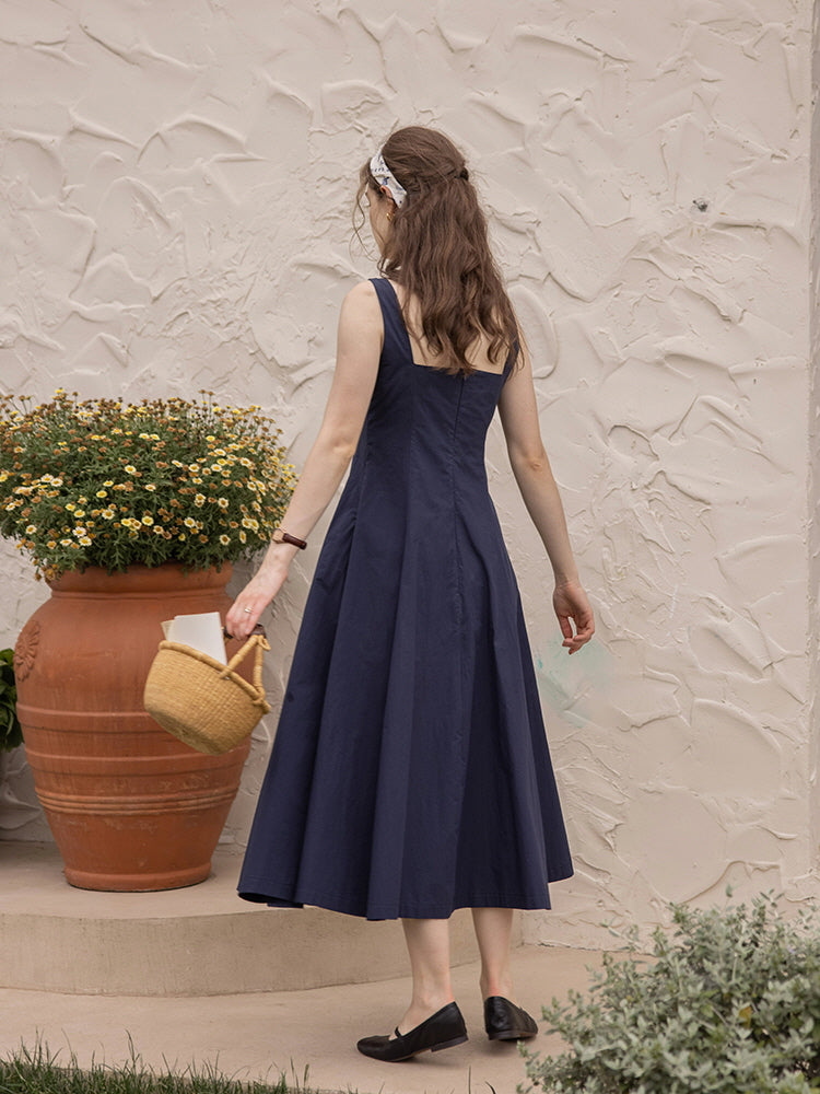 Midnight Elegance Cotton Dress