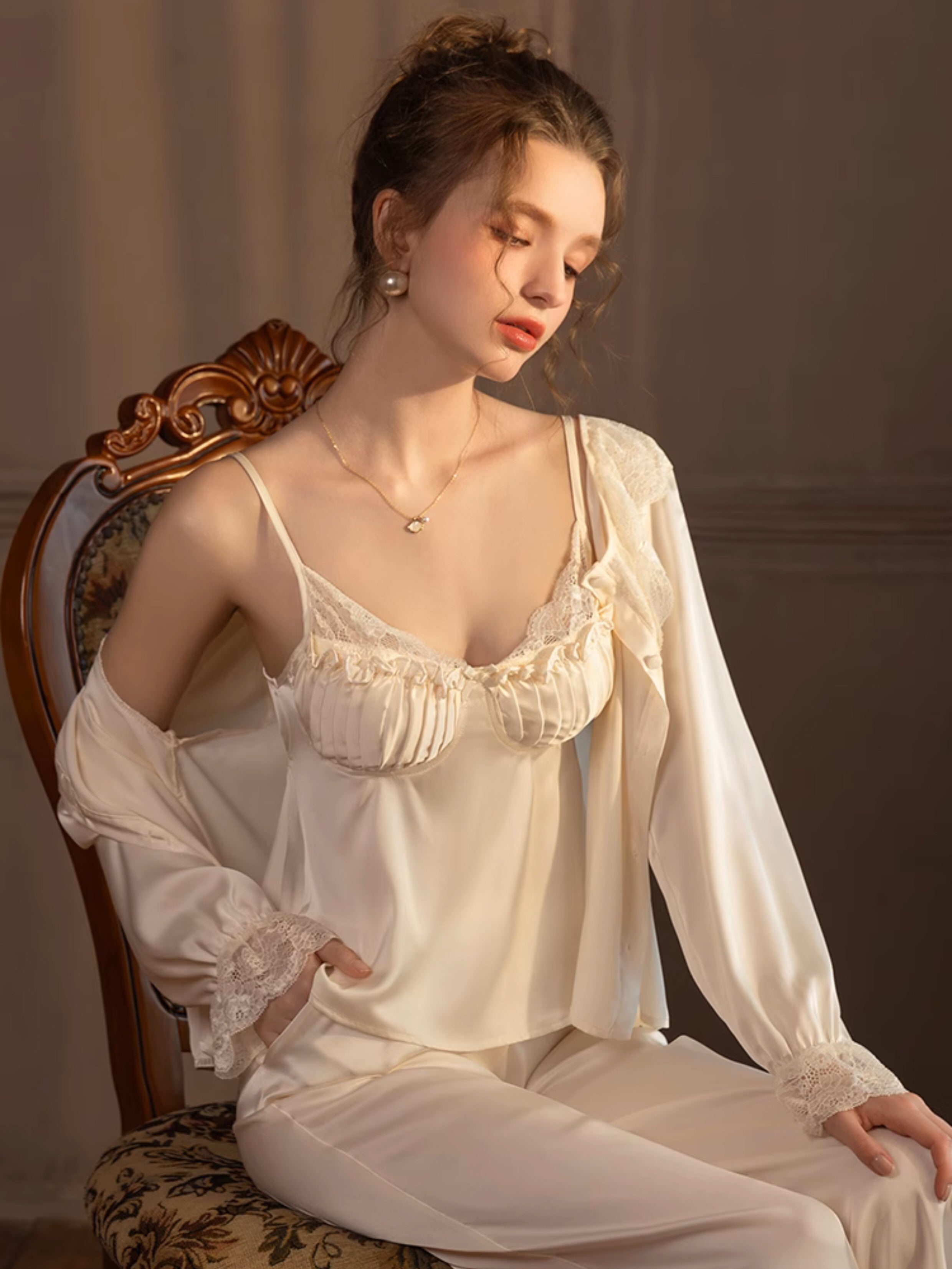 Ivory Silk Dream Pajama Set