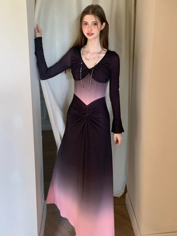 Twilight Ombre Corset Maxi Dress