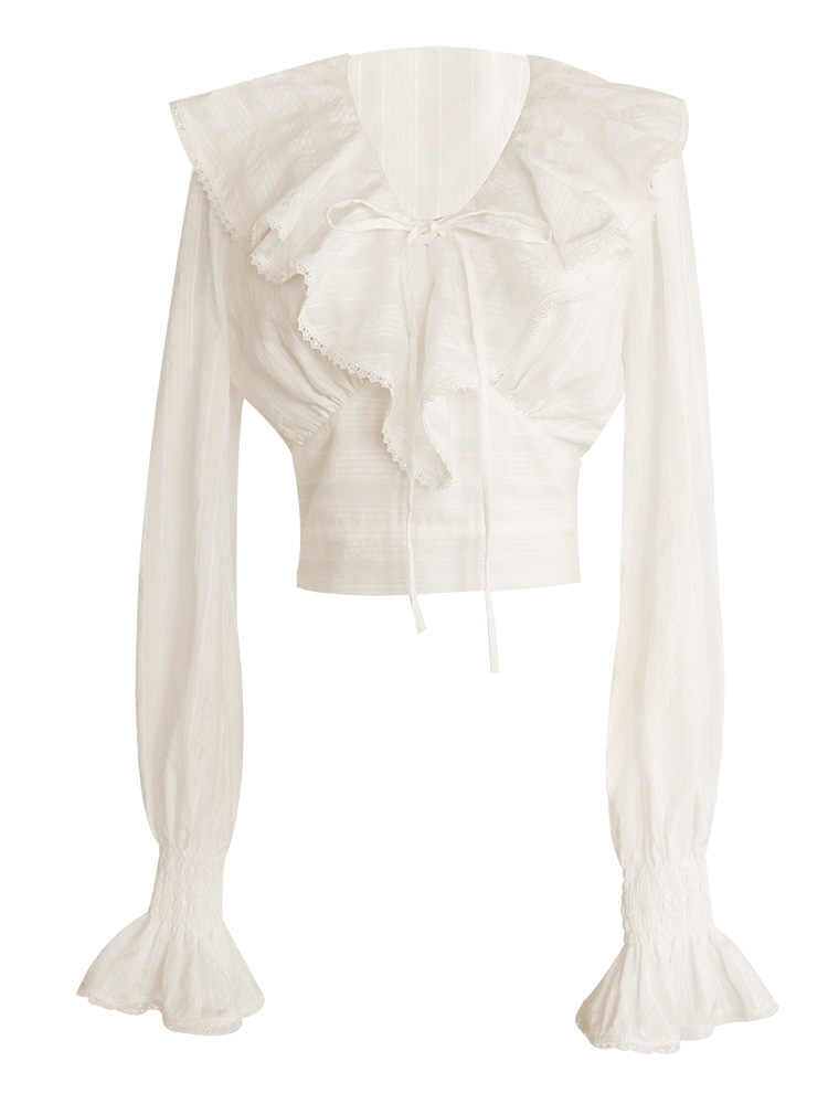 Timeless Elegance Ruffled Cotton Blouse