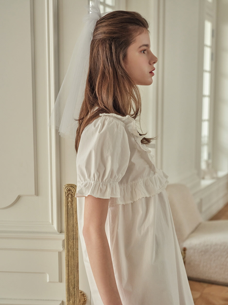 Madely White Cotton Nightwear