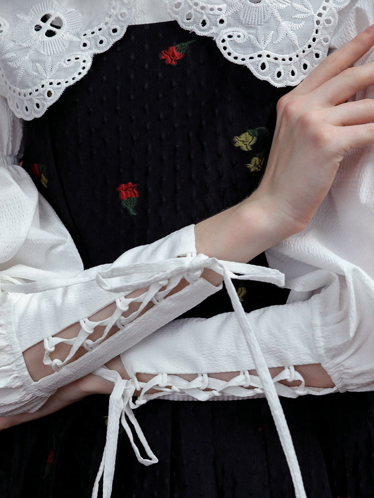 Victorian-Inspired Lace Collar Blouse