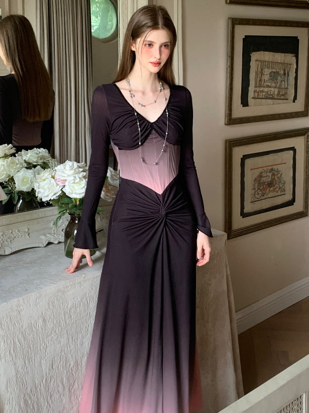 Twilight Ombre Corset Maxi Dress