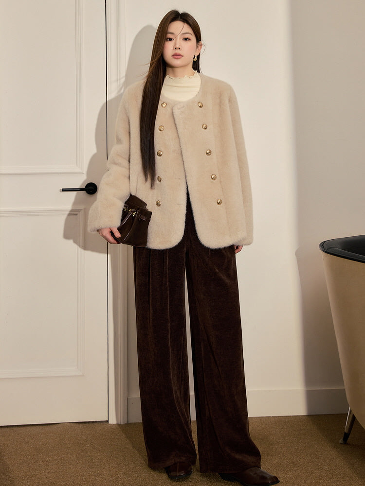 Luxe Faux Fur Cream Coat