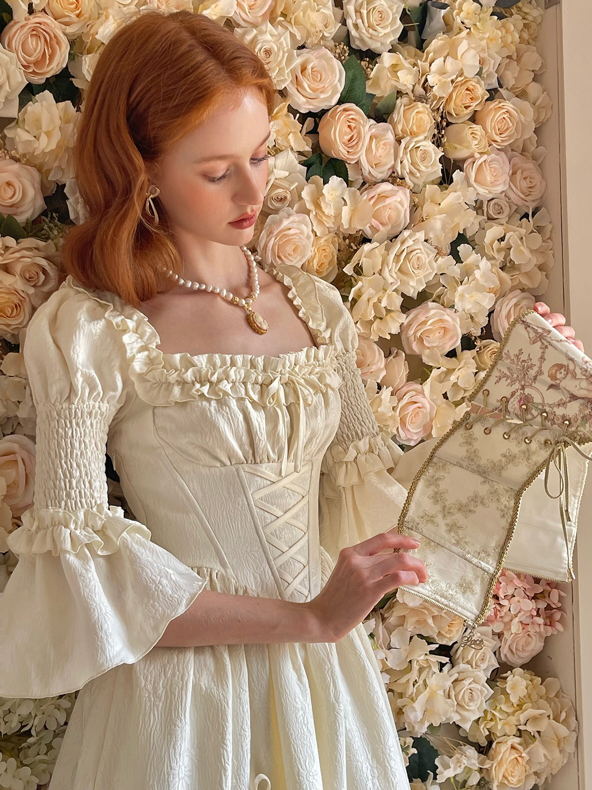 Victorian Dream Ivory Ruffled Gown