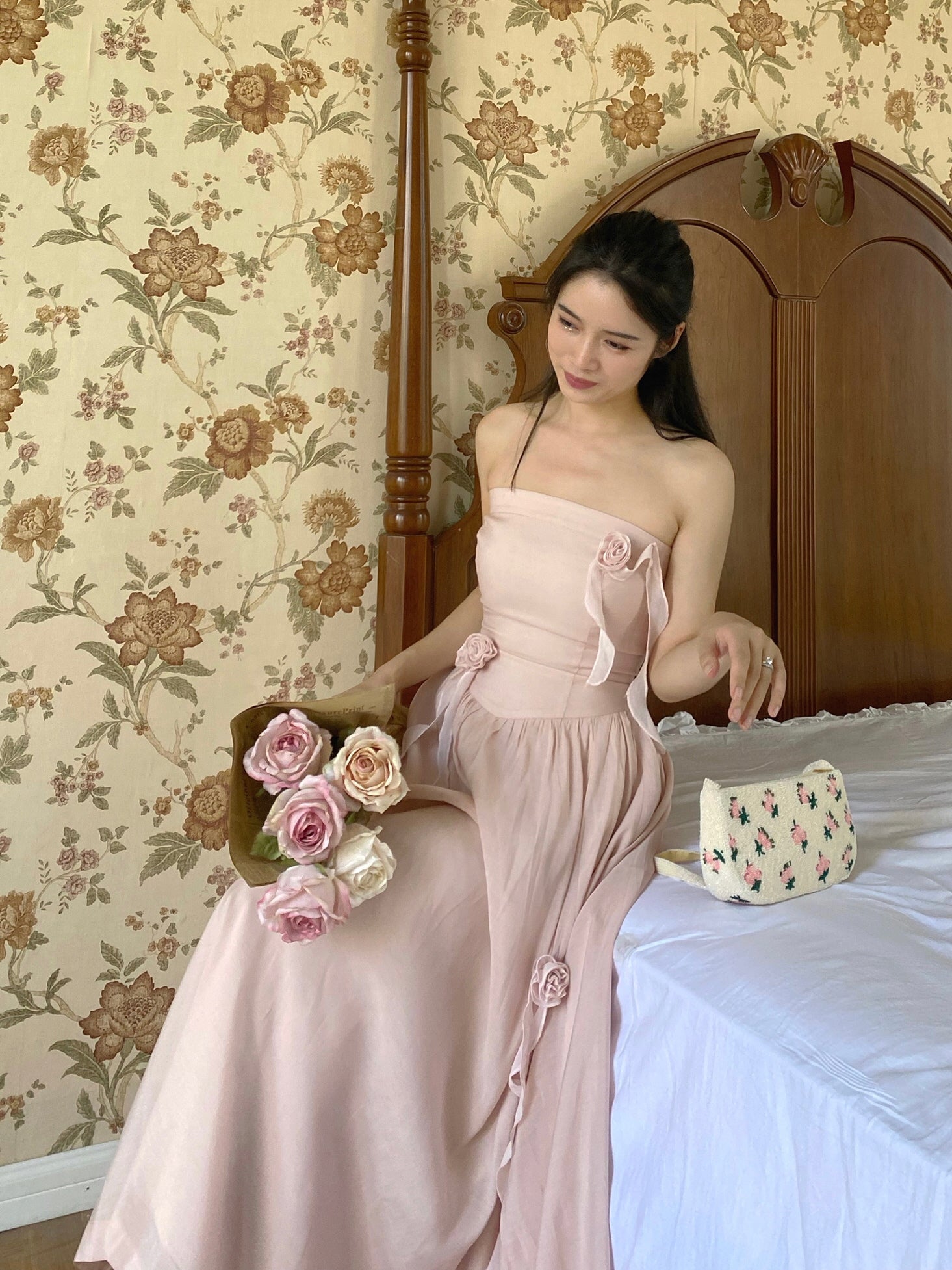 Ethereal Rose Corset Gown