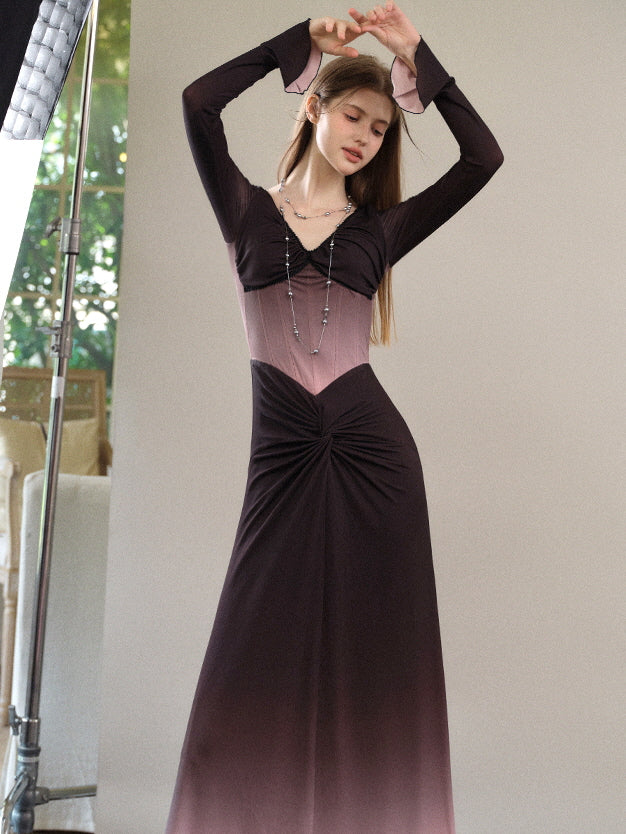 Twilight Ombre Corset Maxi Dress