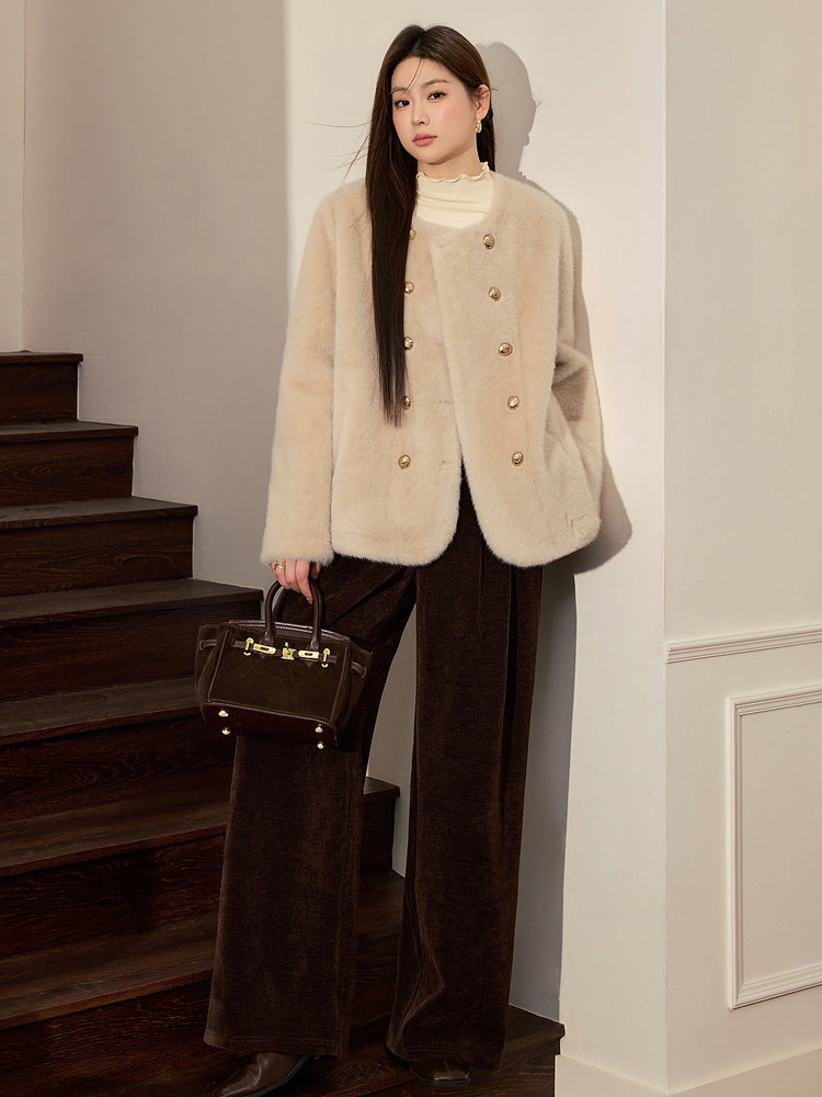 Luxe Faux Fur Cream Coat