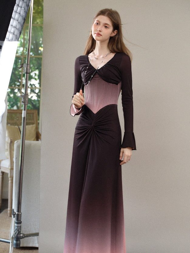 Twilight Ombre Corset Maxi Dress