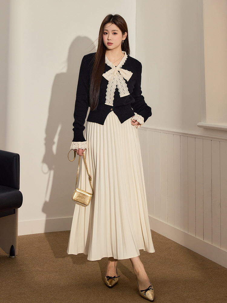 Timeless Ivory Pleated Skirt