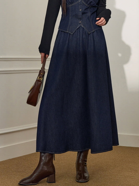 Timeless Denim Maxi Skirt