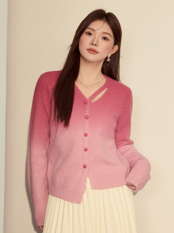 Fairycore Gradient Pink Cardigan