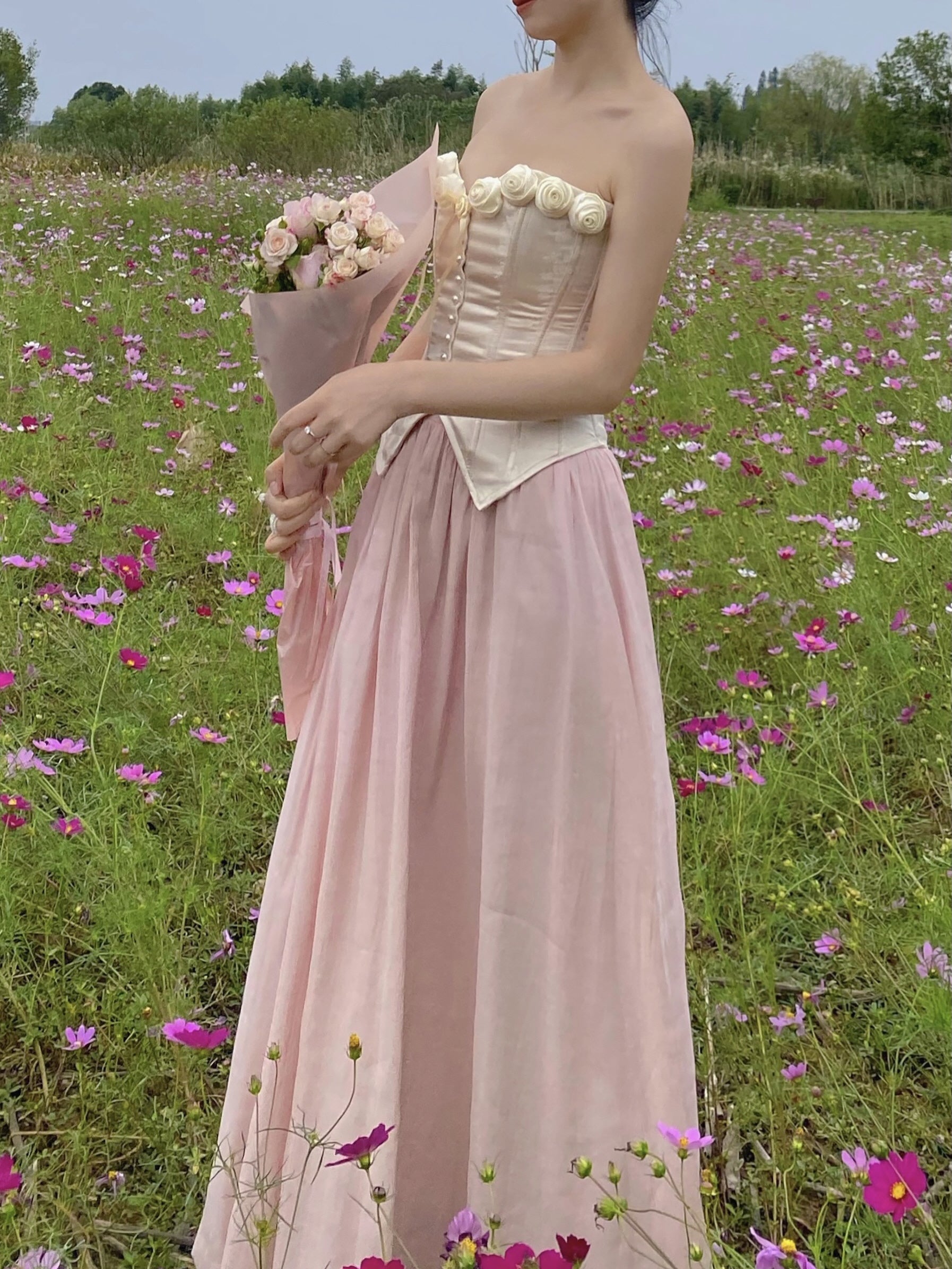 Fairytale Tencel High-Waist Long Skirt