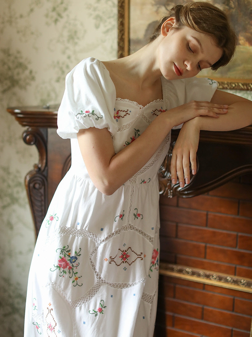 Emily's Vintage Floral Charm Dress