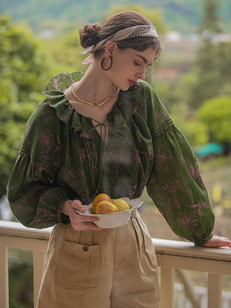 Lily's Cottage Charm Green Blouse