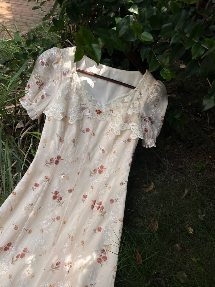 Ivory Rose Lace Summer Dress