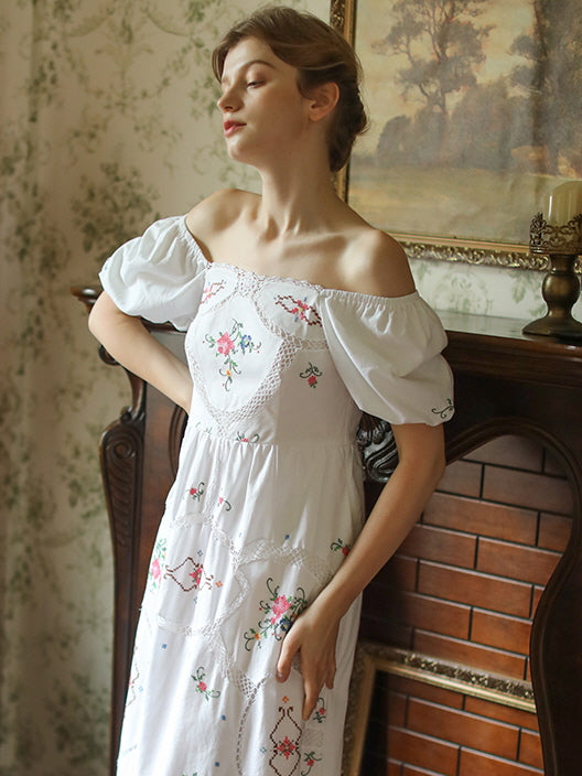 Emily's Vintage Floral Charm Dress