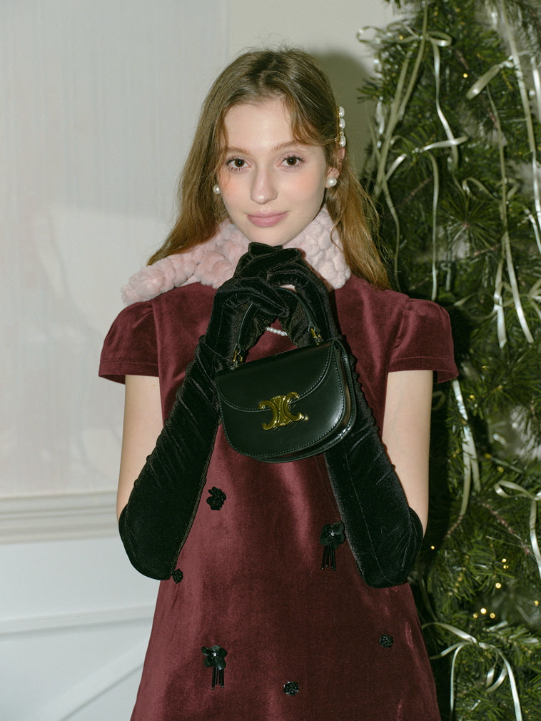 Burgundy Velvet Mini Dress