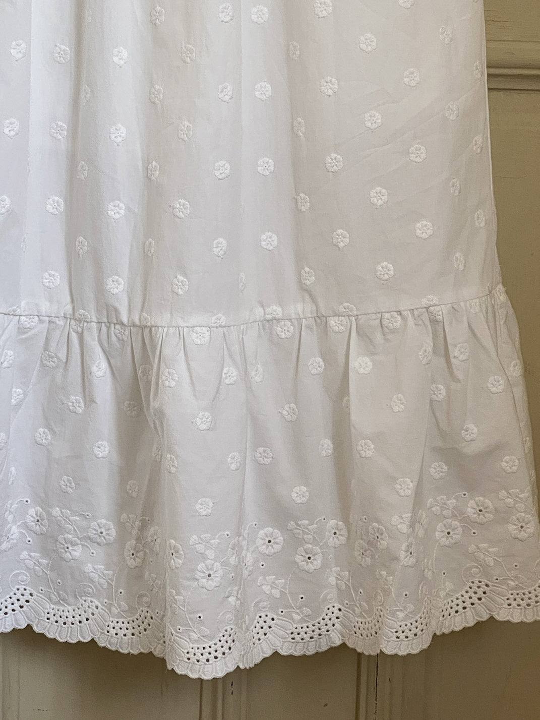 Vintage Embroidered Cotton Maxi Dress