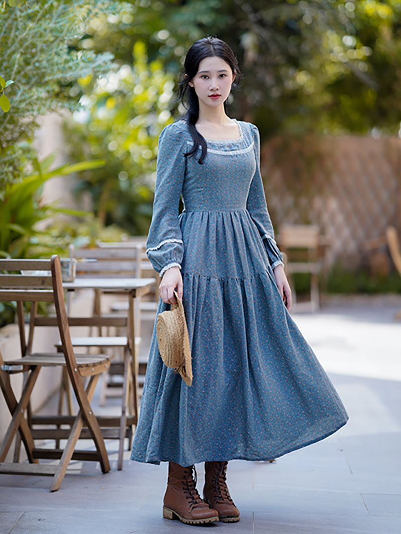 Alice's Floral Serenity Blue Dress