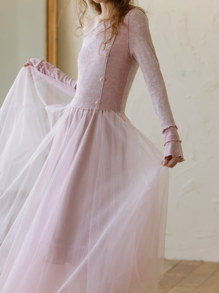 Fairycore Light Pink Tulle Dress