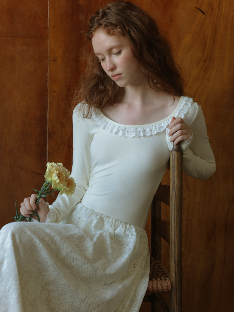 Dreamy White Lace Knit Dress