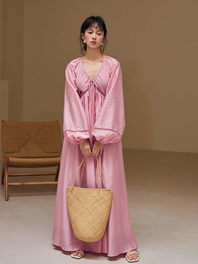 Romantic Flowing Lyocell Maxi Dress