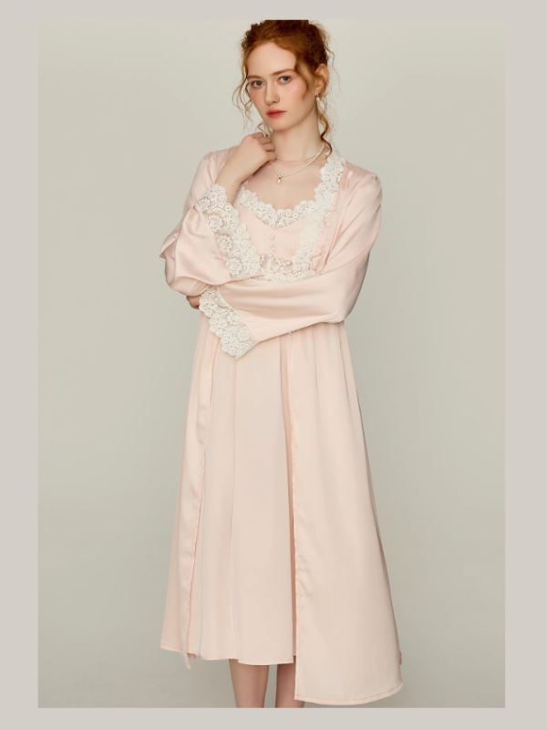 Blush Lace Cloud Nightgown Set