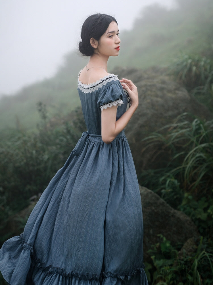 Clara's Retro Blue Elegance Dress