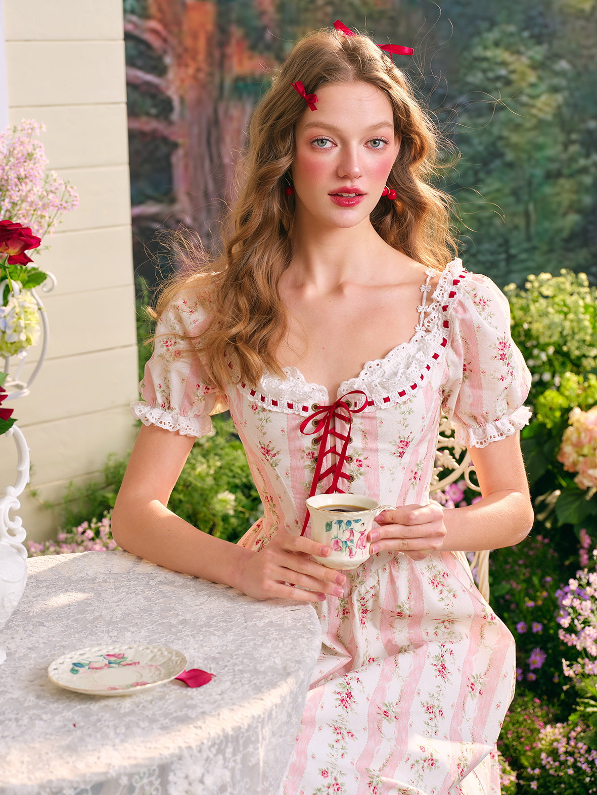 Romantic Vintage Floral Corset Dress