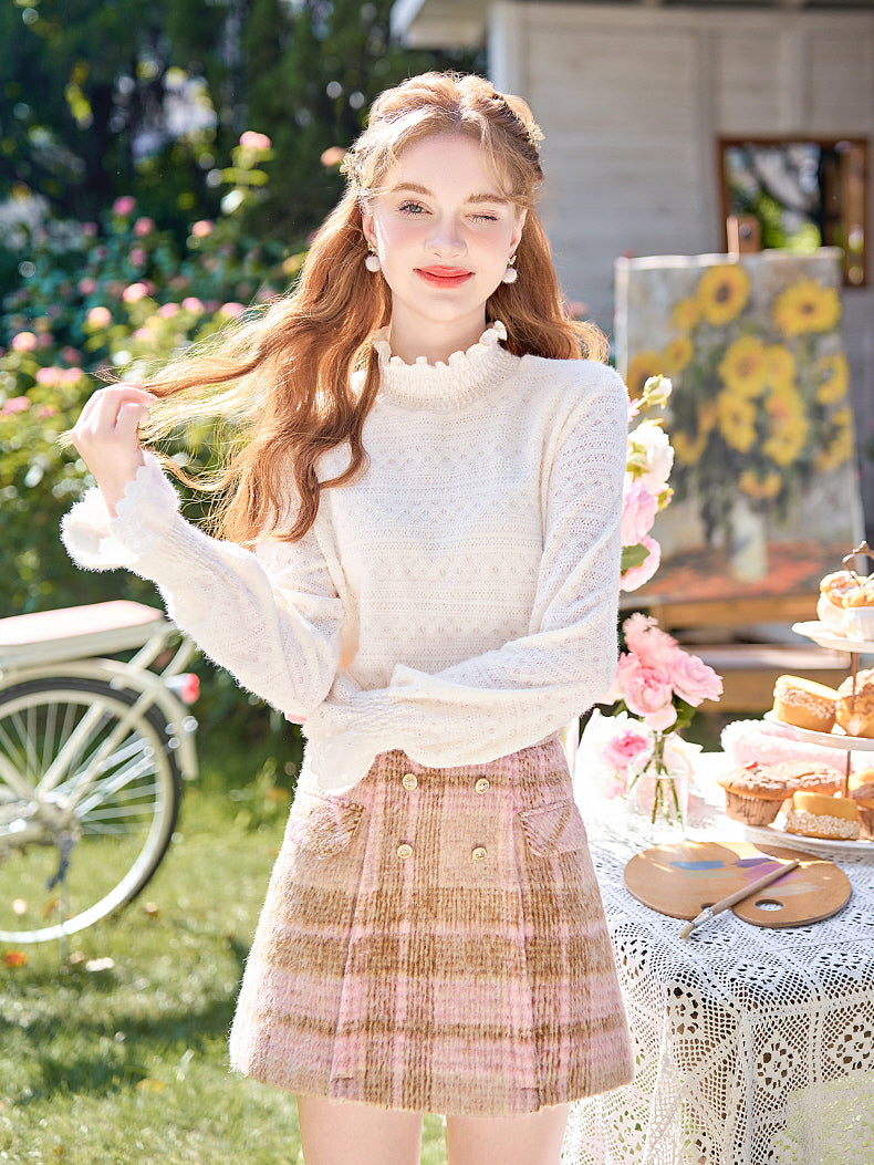 Vintage-Inspired Ruffled Lace Blouse