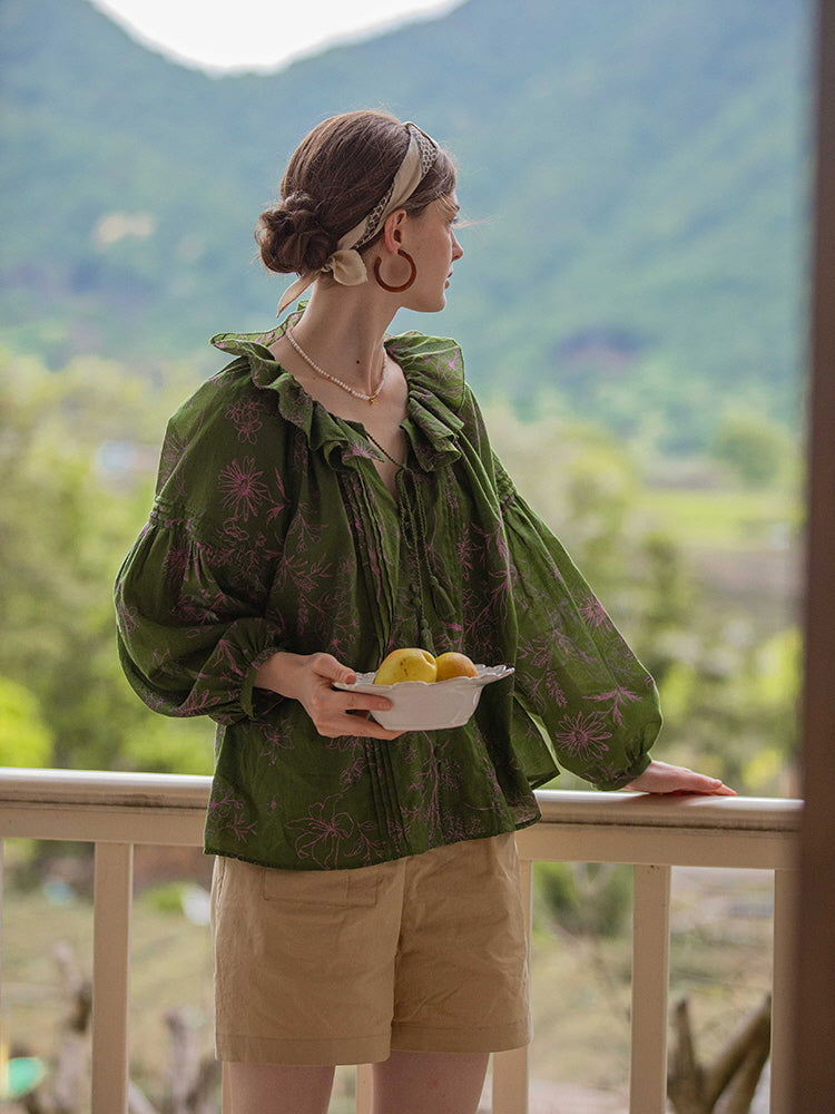 Lily's Cottage Charm Green Blouse